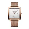 2022 Julius Neues Edelstahl -Mesh -Band Frauen Business Watch Square Stylish Quarz Armbandwatch 30m wasserdichte Uhren