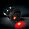 Switch 1Pc 12V DC Waterproof Round Rocker Dot Dash Car Van Boat LED Illuminated Light Toggle ON/OFF Black ButtonSwitch