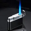 New Straight Flush Blue Torch Gas Lighter Metal Antivento Press Ignition Accendisigari portatile Butano Gonfiato Accessori per fumatori Gadget