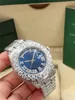 Vendas diretas da fábrica de alta qualidade 2813 esportes relógio mecânico automático masculino moldura de diamante marcadores de horas romanas de luxo branco preto azul mostrador vidro de safira