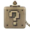 Zegarki kieszonkowe Kreatywne znak zapytania projekt Watch Square steampunk prezenty dla uczniów przyjazdu 2022 Cool Fob Watchpetpocket