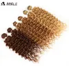 Ädla syntetiska hårväv 20-24 tum 6 stycken/parti afro kinky lockigt hår ombre buntar sy i hårförlängning för svarta kvinnor H220429