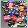 Charms 20Mm Assorted Stripe Agate Heart Stone Pendants For Earrings Necklace Jewelry Making Drop Delivery 2021 Findings Com Ffshop2001 Dhfhk