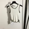 T-shirt Femme Designer Womens Summer Bow Knit Tee Tops avec Lettre Cristal Femme Milan Runway Coton Crop Top Vêtements Haut de Gamme DCYV