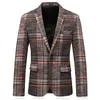 Erkek Kış High end iş İngiliz tarzı slim fit kalın blazer / erkek moda yüksek kaliteli takım elbise ceket ceket 220409