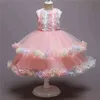 Girls Princess Dress Flower Kids Party Costume Eleganckie urodziny ślubne tutu formalne sukienki Dzieci Druhna Pagent G2205181551840