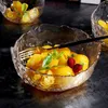 Bol à salade en verre avec bord incrusté d'or irrégulier, bols à fruits, conteneurs de stockage des aliments, soupe, dessert, collation, bol à mélanger, vaisselle 220408