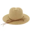 Wide Brim Hats Summer Casual Fedora Hat Women Men Travel Beach Straw Sun Elegant Lady Panama Sunbonnet HatWide Chur22