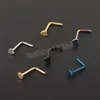 316L Surgical Steel L Shape Nose Bone Ring Heart Top Screw Nose Piercing Retainer Holder Nazir Stud Body Jewelry
