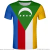 Comoros t-shirt numéro de nom des com t-shirt p o vêtements imprimé bricolage gratuit fait personnalisé non fondu tshirt jersey occasionnel 220611