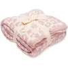 Couvertures polaires pour bébé enfants couvertures tricotées imprimé léopard nés bébés couverture douce literie canapé ensemble pour dormir sieste CX2201060722