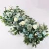 9 renk düğün dekorasyonları 100 cm dekoratif çiçekler diy düğün çiçek duvarı aranjmanları ipek şakakıklar gülü yapay sıra dekor demir kemer arka plan