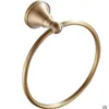 Ensemble d'accessoires de bain Bronze antique Laiton Base ronde Anneau de serviette Ceremic Cup Porte-savon Ensembles de quincaillerie de salle de bain Montage mural ProductBath