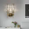 Vägglampa modernt glas enstaka huvud / dubbel lyxguldpläterad enkel personlighet veranda vardagsrum sängen lampvägg