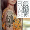 NXY Tillfällig tatuering Stor Dreamcatcher Tatueringar för Kvinnor Owl Flower Moon Sticker Black Fake Tatoos Pafé Feather Dream Catcher 0330