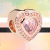 925 breloques de bracelet pour ensemble de charmes Pandora Boîte d'origine New Rose Gold Heart Flower Butterfly Crown Openwork European Bead collier charms bijoux