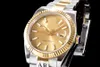Zegarki biznesowe luksusowe męskie zegarki automatyczne czekoladowe żółte złoto 904L Steel Perpetual 116333 szampan 126333 Data