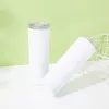 Tumbler svacuum tapa aislada sublimada recta 20 oz. 30 oz. botella de agua de tazas de paja delgada en blanco