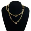 Chains Stainless Steel Jewelry Sets For Women Men Women's Neck Chain Spring Clasp Cable Chunky Link Necklace Hip Hop JewelryChains Godl2