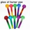 Premium dikke pyrex brander pijp 10cm 4in kleurrijke glazen buis wax olie brander roken hand water leidingen