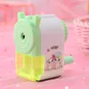 3color cartoon automatic pen sharpener student learning stationery kid hand-cranked pencil Cutting implement faster more convenient and safer LK0044