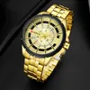 Golduhren für Männer Luxusmarke Curren Watch Business Herrenuhr Mode Quarz Edelstahl Walzwachs Wasserdicht