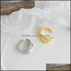 Ringos de banda Jóias 100% autênticas 925 Sterling Sier Open Ring for Women Korea Ins Irregar Ajusta Dinho Fino YMR1032 Drop Delivery 2021