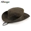 Coupe-vent en plein air été hommes seau chapeau pêche randonnée chapeaux hommes anti UV casquette de soleil Protection Panama Safari chasse Sunhat 220812