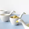 Bols de canard mignons en porcelaine blanche, plats à condiments de soja de dessin animé, assiettes d'assaisonnement en céramique, vaisselle de cuisine, plat à Sauce Tomatio 220408