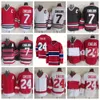 Retro Chris Chelios #7 Jerseys de hóquei vintage 1992 Mens vermelho preto #24 camisas costuradas clássicas 75th c patch