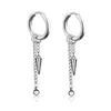 Hoop & Huggie Punk Jewelry Stainless Steel Hinged Earrings Spike Long Chain Dangle Drop EarringsHoop Kirs22