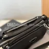 Wysokiej jakości mężczyźni kobiety nylonowe torebki torebki Czarne białe torebki z noryzanta projektanta torba na crossbody crossbody Multi Pochette 3pcs Wall220c