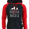 2018 New Arrival Hoodies 남자 재미있는 인쇄 Hakuna Matata 스트리트웨어 가을 겨울 겨울 양털 셔츠 남자 스포츠웨어 Harajuku C19041901