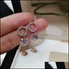 Hoop Hie Earrings Jewelry Miqiao Gold Plated Luxury Zircon Rings 1 Carat Round Crystal Vintage Boho Hook Stud For Women Wedding Couple Dro