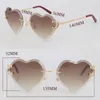 Vente en gros C décoration fil cadre lunettes de soleil femmes sans monture UV400 diamant coupe hommes conception lunettes extérieur miroir été extérieur voyage taille 56