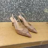 Women's 2022 latest formal dress pointed shoes Square heel height 7.5cm leather outsole fashion sexy standard size 35-41