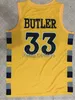 XFLSP # 33 Jimmy Butler College Marquette Eagles Golden Basketball Jersey Bule Bule Amarelo Personalizar Qualquer Nome e Número