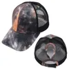 Moda Mulheres Mulheres Tie-Dye Baseball Caps Caps de rabo de cavalo Caps respiráveis ​​femininos Snapback Hip Hop Hats Ajustablexdj225