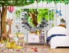 Fonds d'écran muraux 3D personnalisés Animal Kids Room 3d Mur Mall Paper Paper Living Chambre Decoration Murales