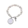 Feest gunst blanco rozenkrans metalen sieraden armband warmteoverdracht kruis DIY tekenspot armband 4 kleuren