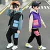 Giyim Setleri Çocuklar Kış Sıcak Spor Gündelik Takım Gençler Boy Moda Kontrast Renk 3 PCS/Set Çocuk Kazak Üst Kıyafet Kapşonlu Isıtıcıları Bez