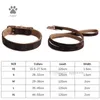 Deux couches de colliers pour chiens en cuir Set Set Colding Pet Collar Collar Collar Collar Cat Soft Durable Cat For Daily and Party Show Corgi Poodle Brown XL B85