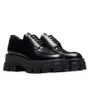 Monolito de luxo escova de cupoms de couro preto sapatos de cano de cena de cena de cena de borracha Lug Sole Oxford Comfort Walking EU35-40.Box