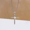 Jewelry Zircon Cross Necklaces For Women Men Chain Necklace Charm Inlaid Imitation Pendant Punk Fashion Design Ladies Anniversary Valentine's Day Gift 5BWI