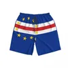 Shorts masculinos Summer Summer's Cape Verde Flag Beach Pants Surfing M-2xl Polysterwear Runningmen's Runningmen