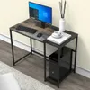 Meuble ordinateur ordinateur portable table d'étude de travail de travail petit exécutif pour les chambres du bureau à domicile et de petits espaces stations de travail brun rustique