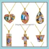 Collier pendentif à motif coupé en cristal pour cadeau de fête des mères, famille dames élégante pierre naturelle livraison directe 2021 colliers pendentifs bijoux
