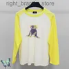 Welldone Thin Contrast Color Monster Frog Print Patchwork Manga Longa We11done T-Shirt W220809