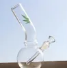 L'ultimo filtro per fumatori in vetro da 20 cm acqua piccole foglie verdi, varietà trasparente di selezione di stile, supporto logo personalizzato