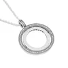 Chains Spinning Hearts Hollow Round Pendant Collier Clear CZ Statement Necklaces For Women 925 Sterling Silver Chain JewelryChains